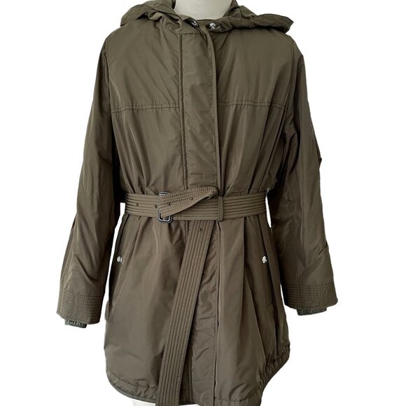 BURBERRY Portobello Women's Parka Hooded Jacket - 10 US Dark Olive - Picture 1 of 16
